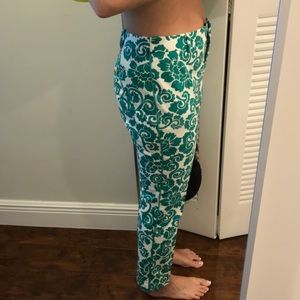 Tory Burch blue print dress pant size 2